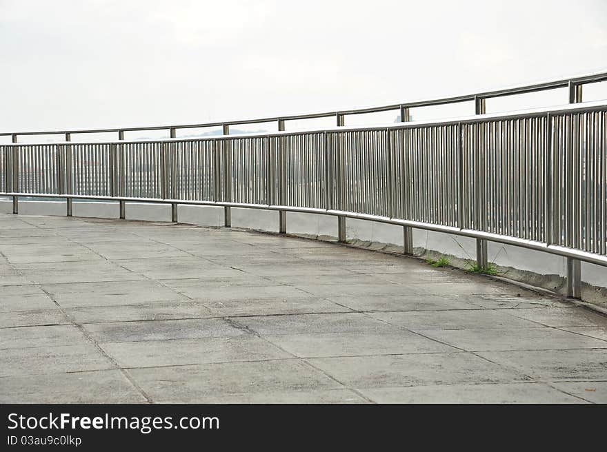 Stainless Steel Guard Rail Erected In The Park For Safety