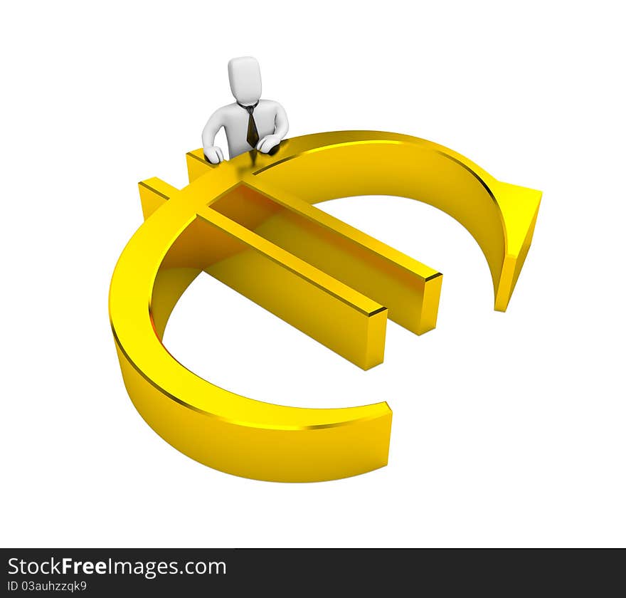 Businessman And Euro Sign