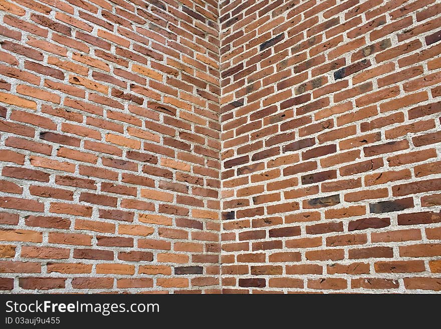 Corner in brick wall, pattern