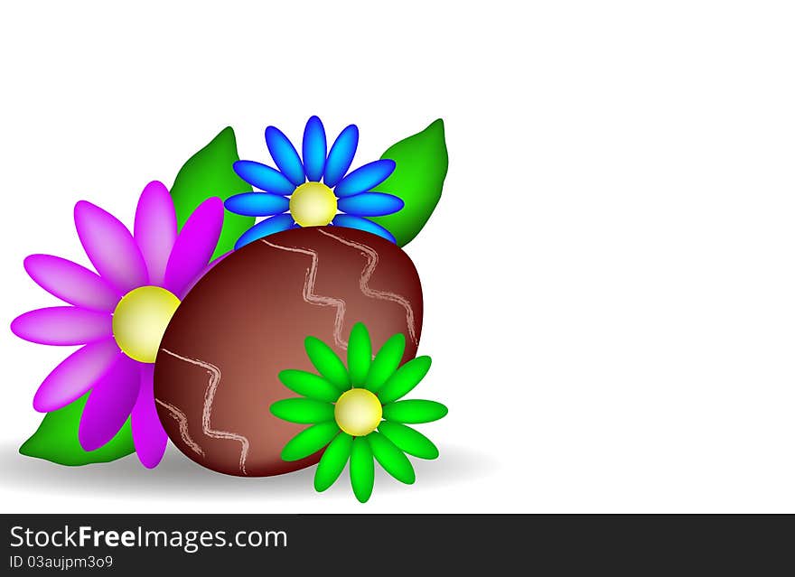 Illustration with colored eggs, in vector