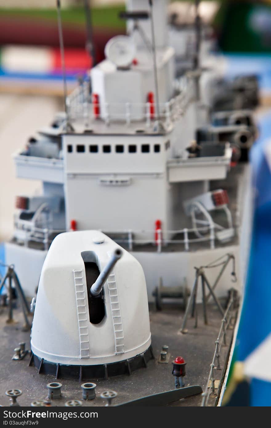 Plastic model detail of warship. Public collection. Plastic model detail of warship. Public collection.