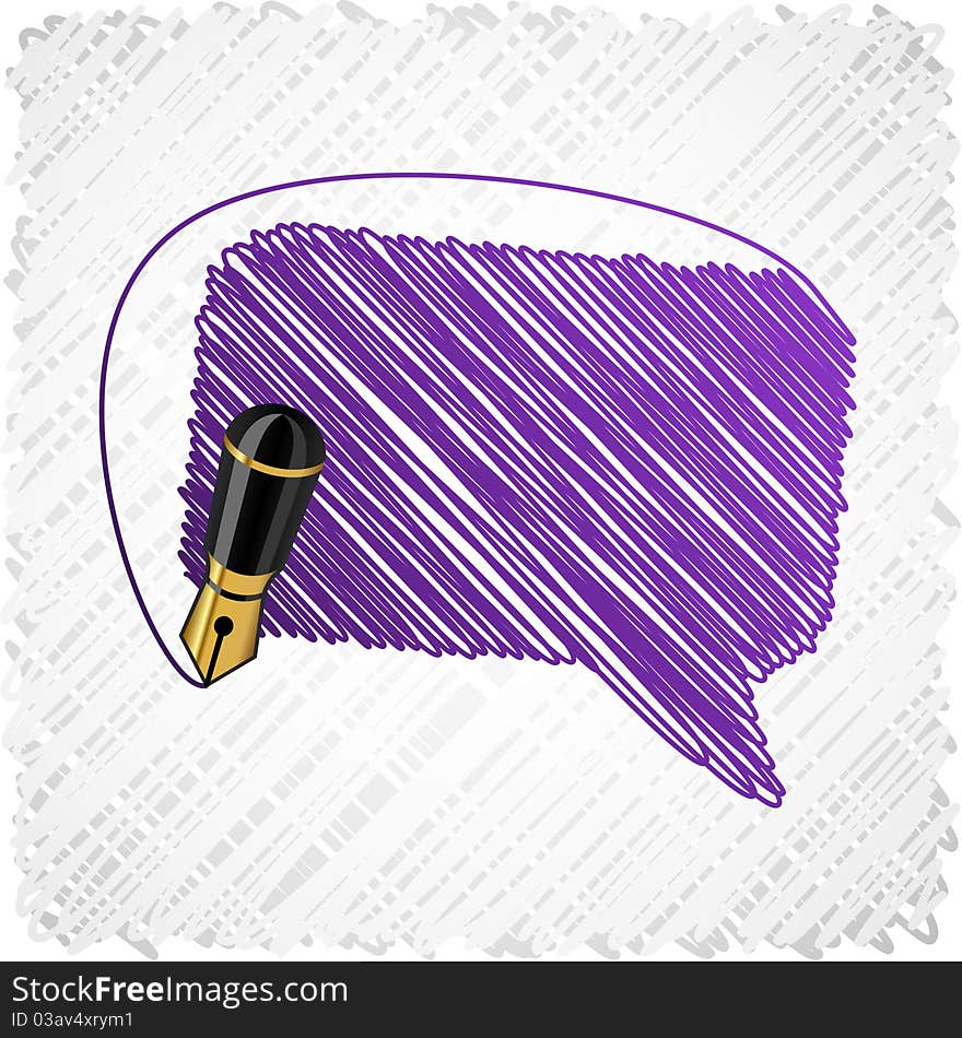 Scribbled vilet speech symbol. Vector EPS8. Scribbled vilet speech symbol. Vector EPS8.