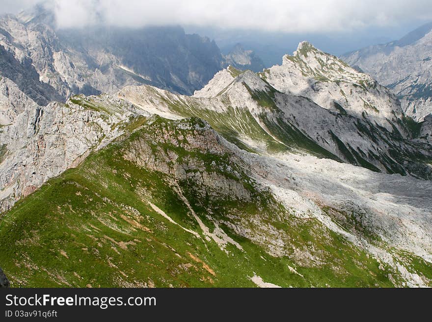 Scenery with mountains, Alps of Berchtesgaden