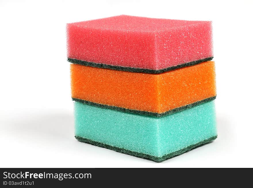 Color Sponges On White