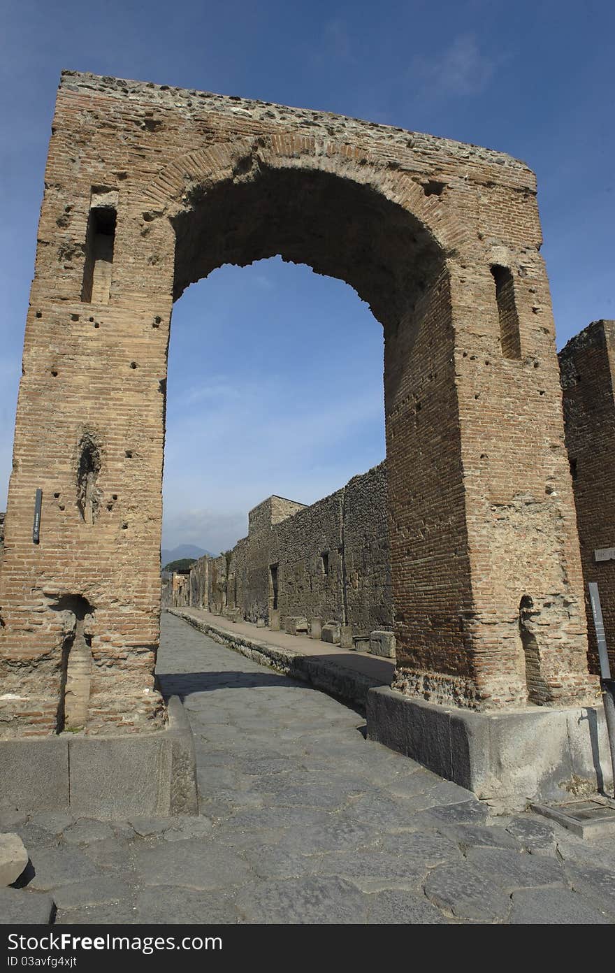 Pompei, roman ruins in Naples, Italy, at rotts of Vesuvio. Pompei, roman ruins in Naples, Italy, at rotts of Vesuvio