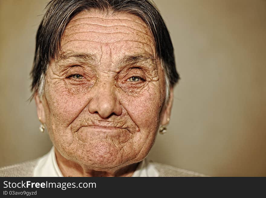 Portrait of mature woman close up