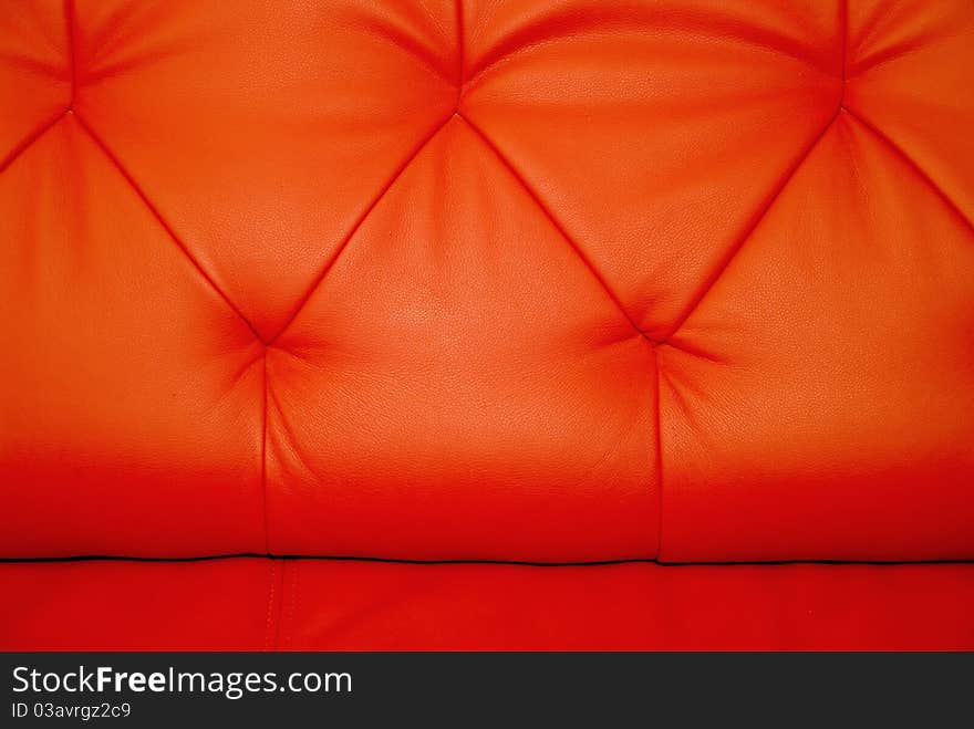 Stichings Of Red Leather Background