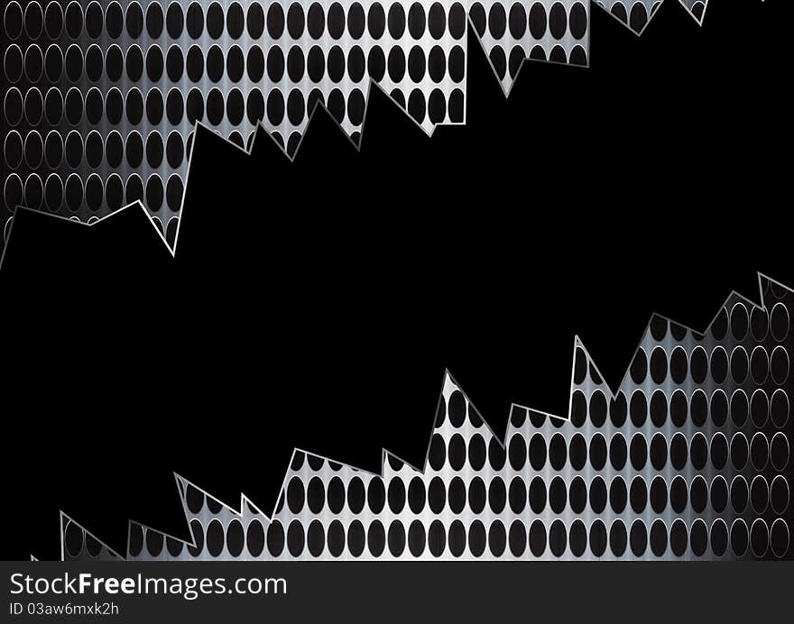 Black hole in grunge metal, Uneven diffuse lighting version. Design component