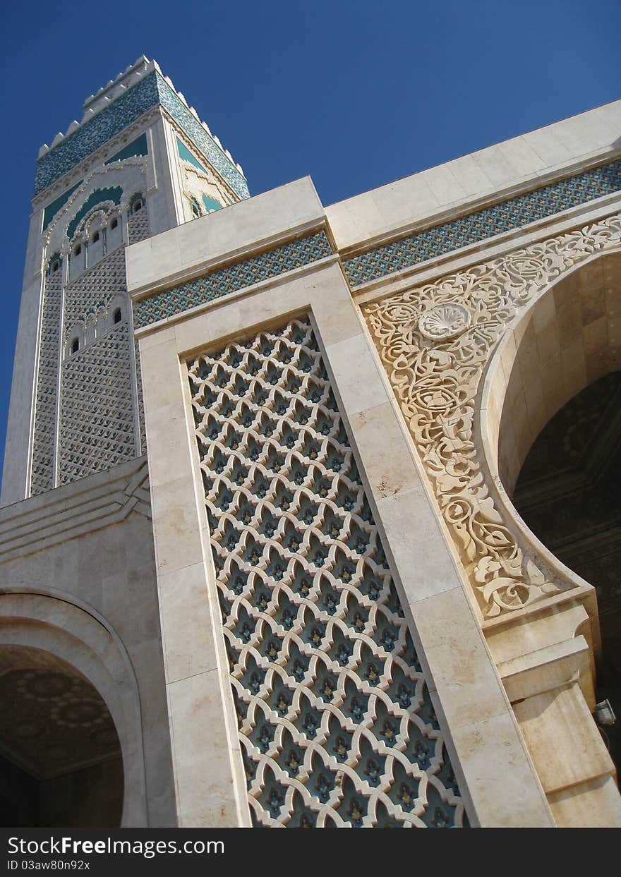 Minaret, mosque of Hassan II