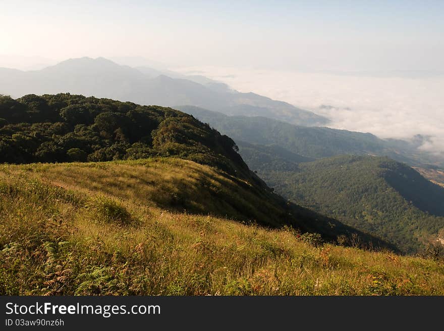 Beautiful viewpoint at Doi Inthanon National Park Chiang Mai provinceThailand