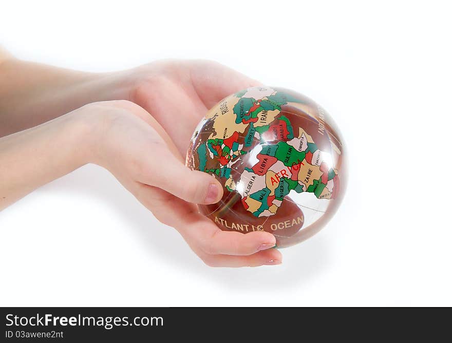 Glass Globe drops with hand