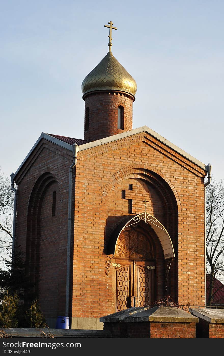 Christian chapel of red brick