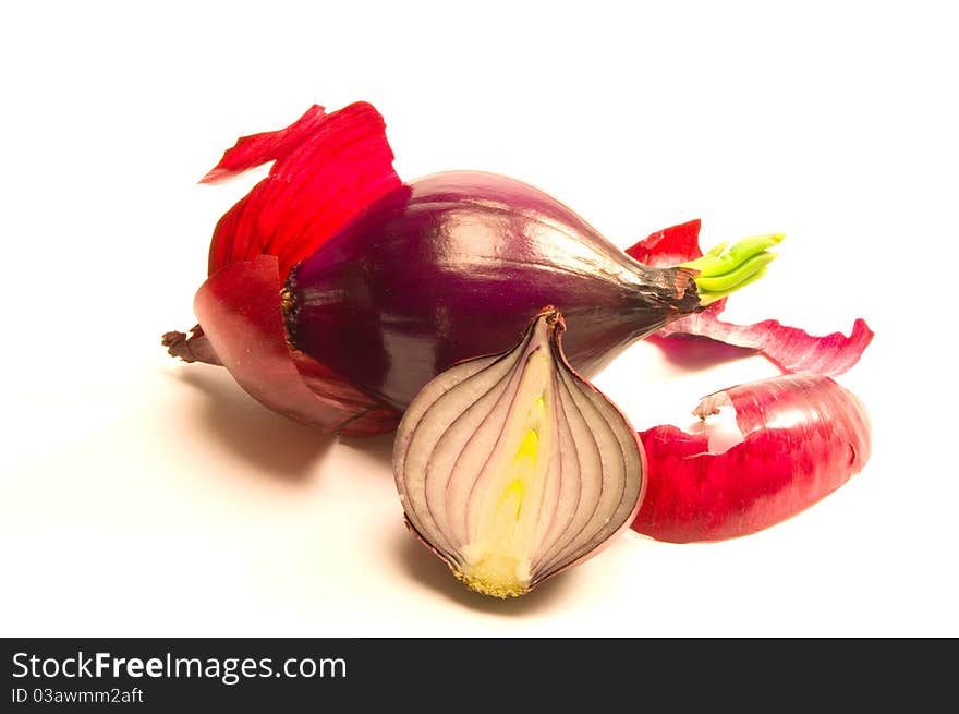 Red onion close-up