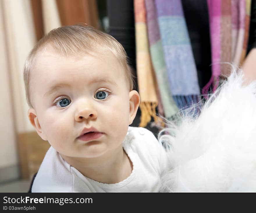 Cute toddler looking  in camera. Cute toddler looking  in camera