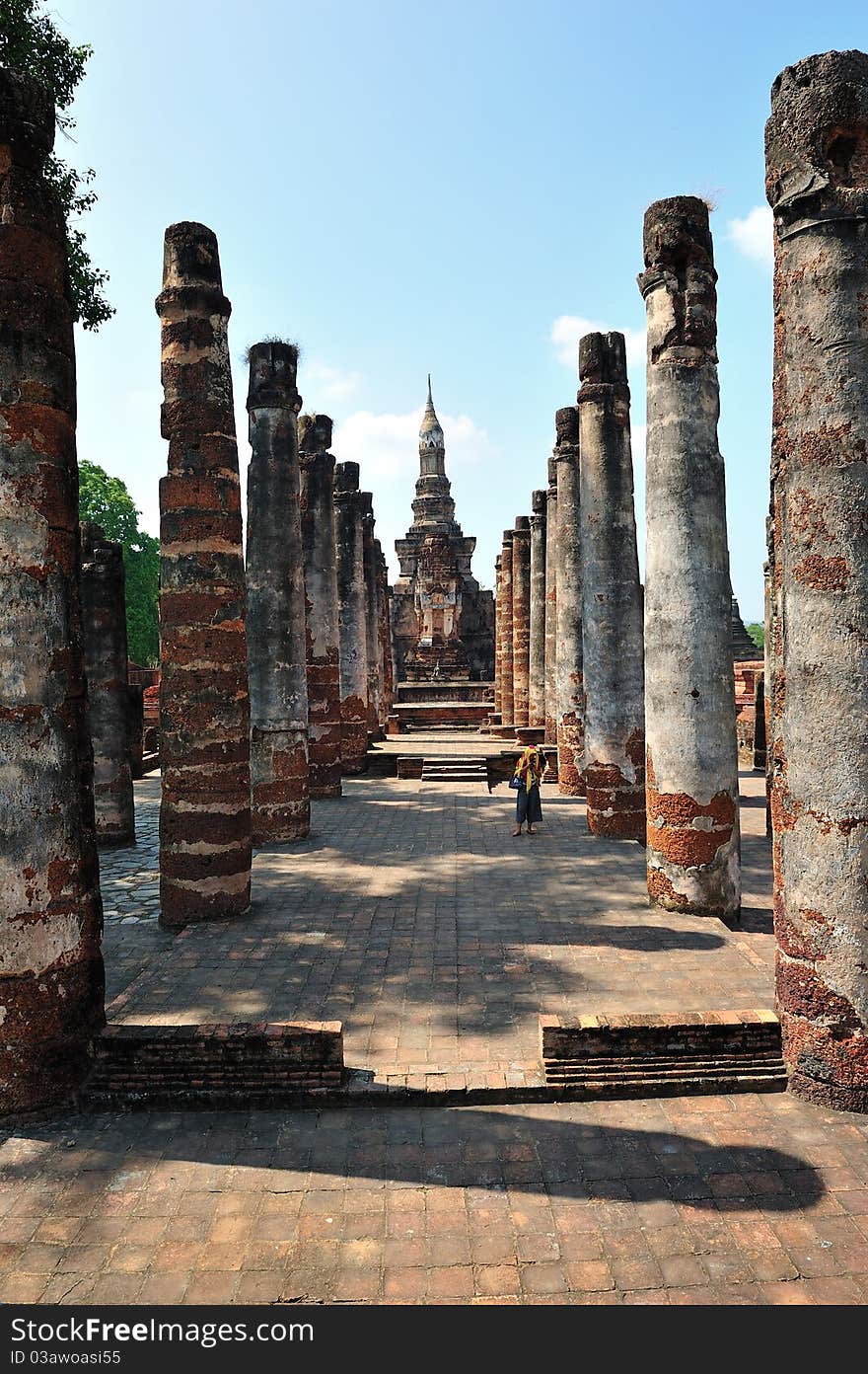 Ruin temple in Sukhothai historical park, Thailand