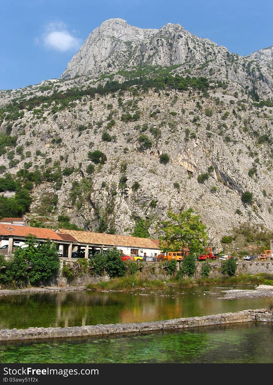 Kotor Harbour View with mountains. Kotor Harbour View with mountains