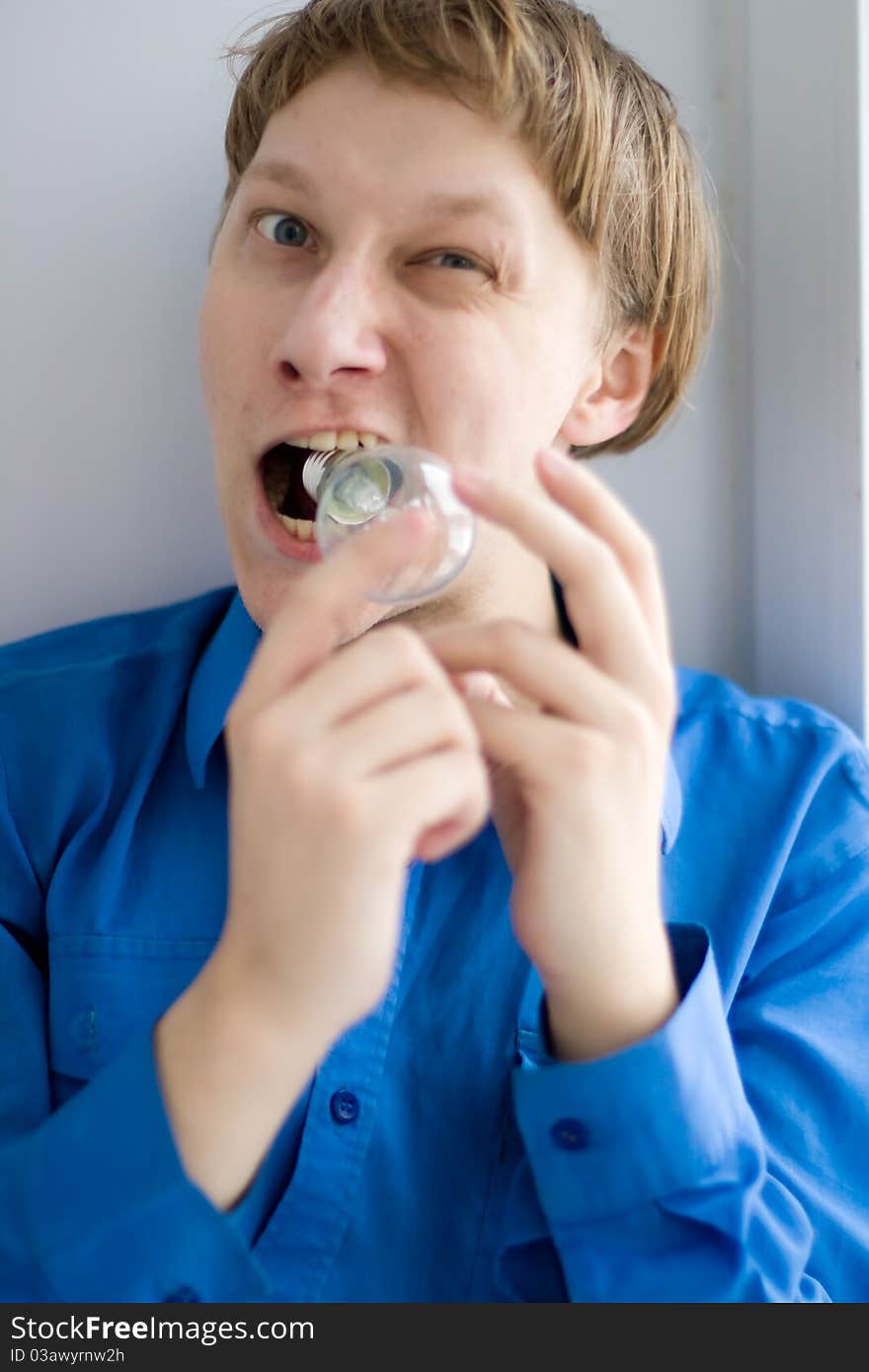 Boy with lightbulb