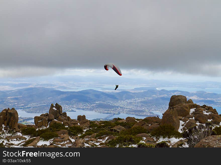 Mount Wellington paraglider