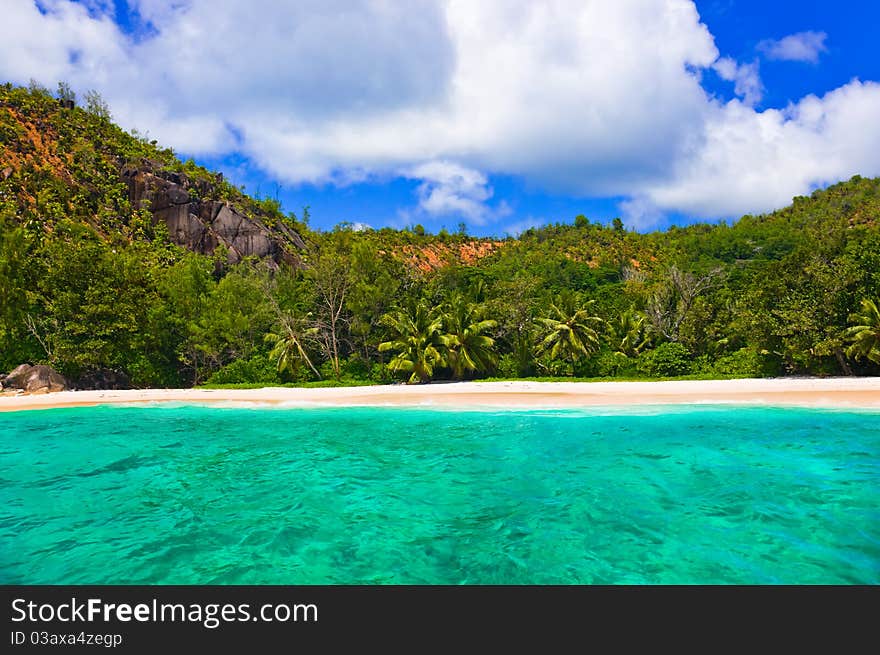 Tropical beach at Seychelles