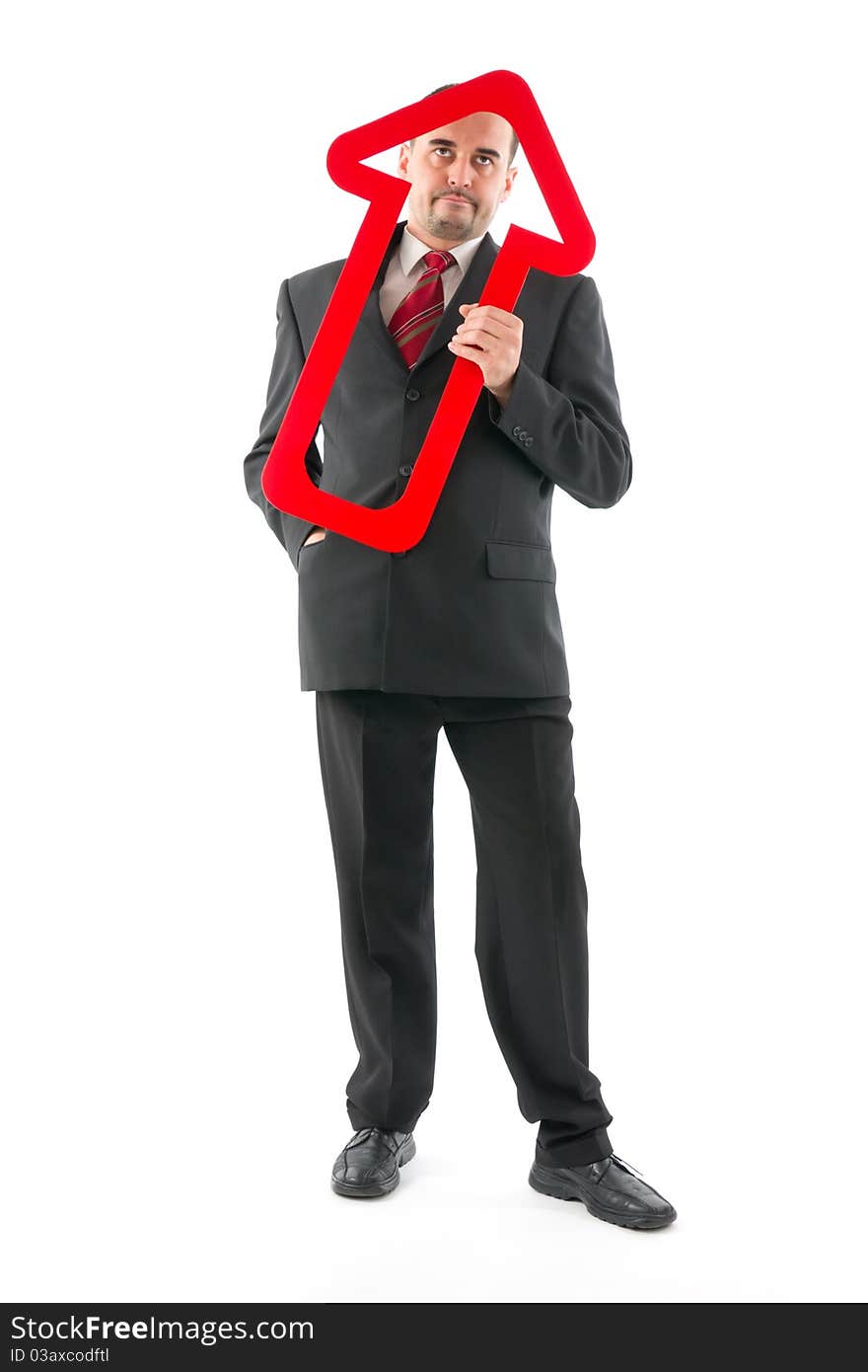 Businessman with arrow.