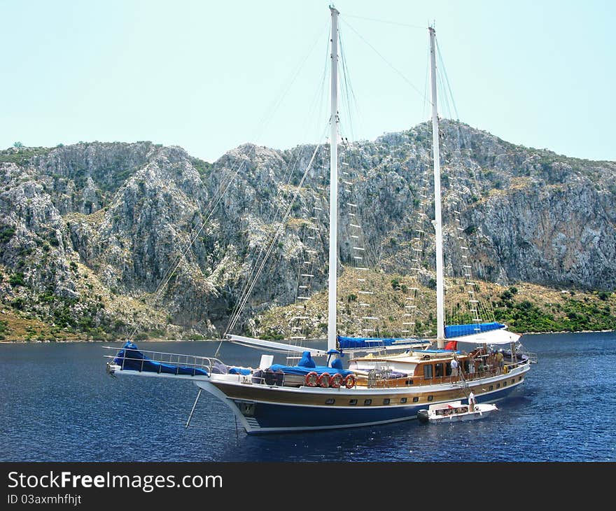 Yacht in aegean sea