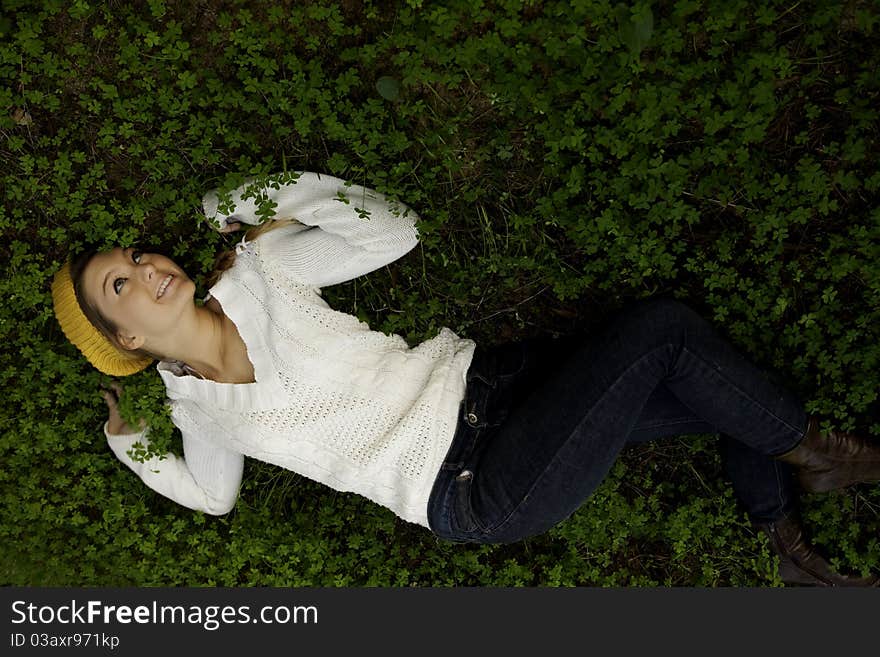 Beautiful Woman Poses On A Fashion Style