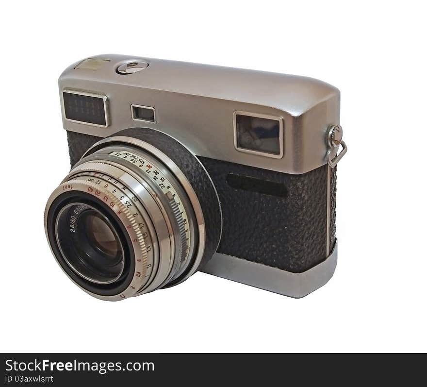 Isolated picture of an old camera