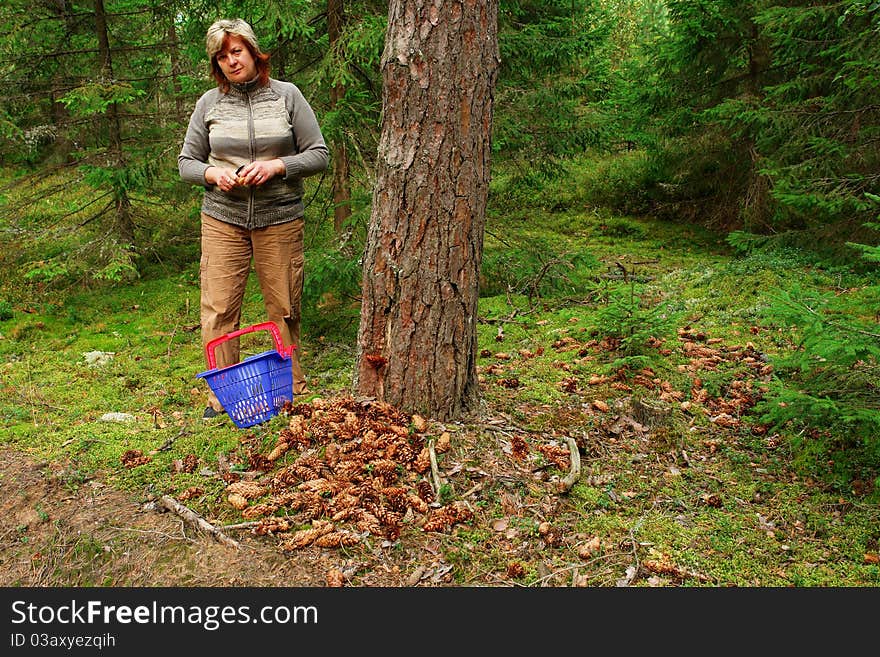 Woman in forest