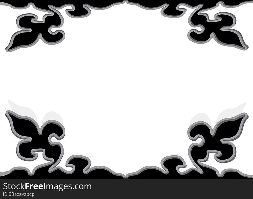 Black decorative ornament isolated on white