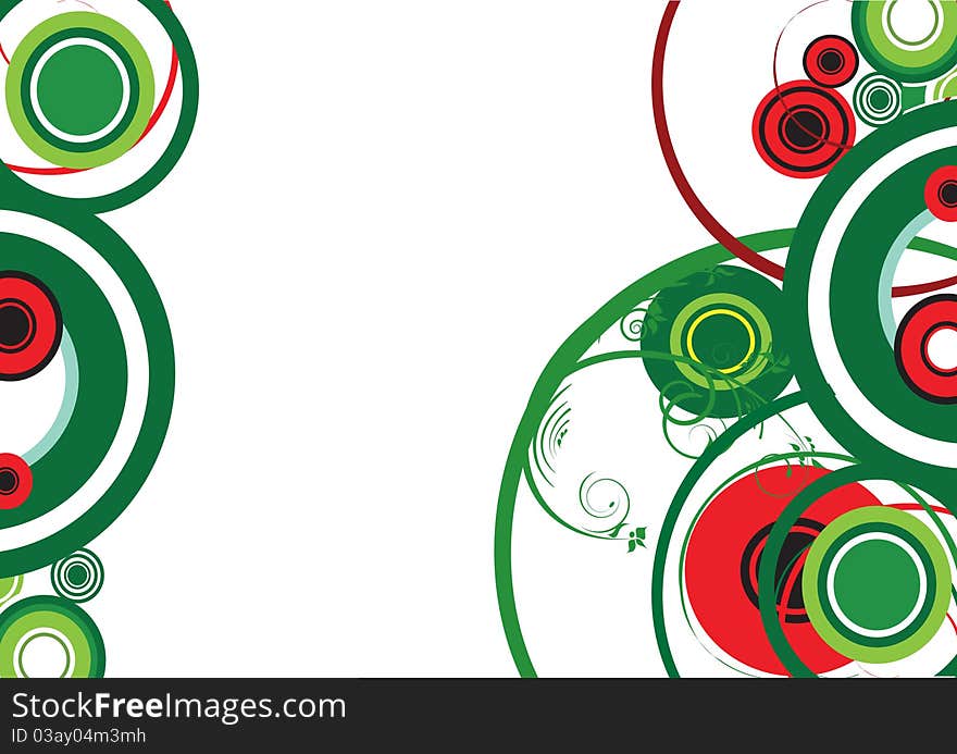 Green and red decorative circle with place for text