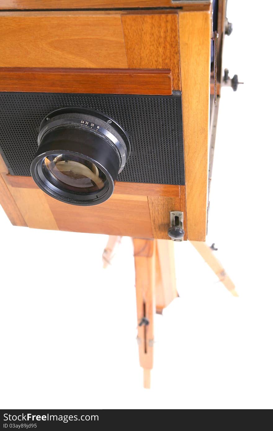 Vintage camera isolated on a white background.