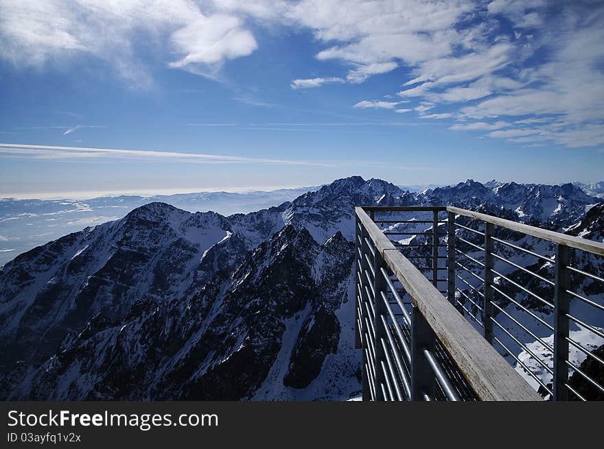 A look at the tops of mountains Lomnicky Shield Slovak Republic