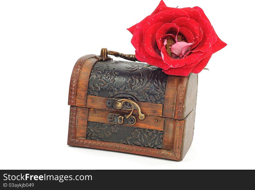 Treasure chest and rose