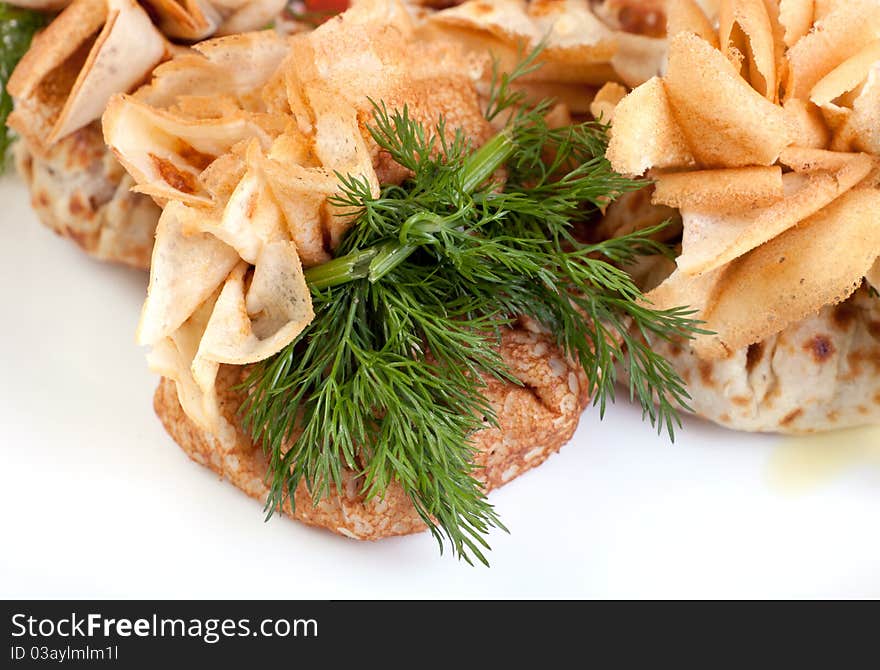 Pancakes Isolated On A White Background