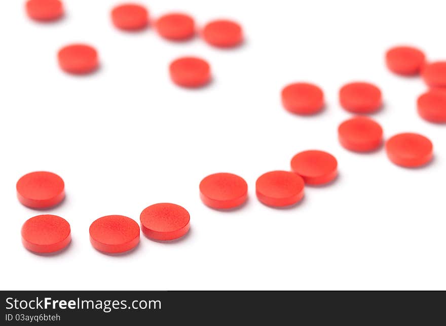 Medicinal pills piled up a bunch of closeup