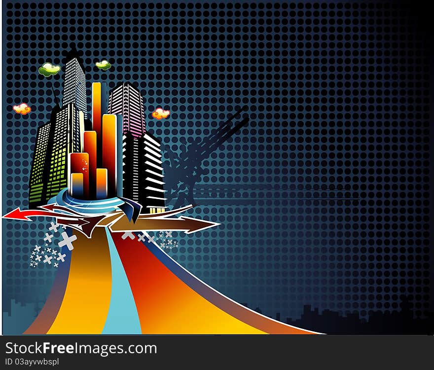 Background city and urban art illustration. Background city and urban art illustration