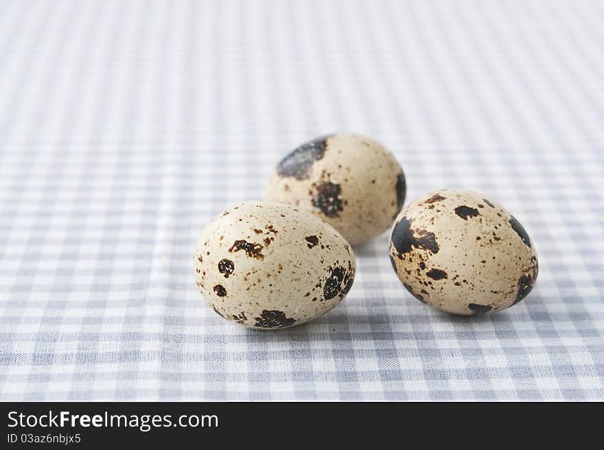 Quail eggs on a table