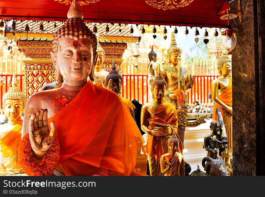 Buddhist statue in Chiang Mai, Thailand at temple. Buddhist statue in Chiang Mai, Thailand at temple