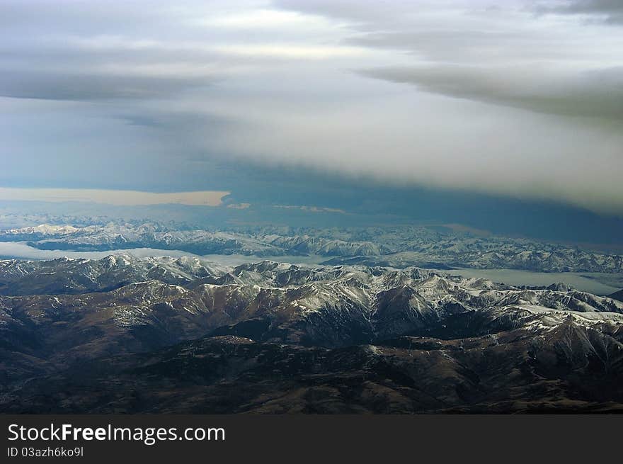 View from an aircraft cockpit. View from an aircraft cockpit