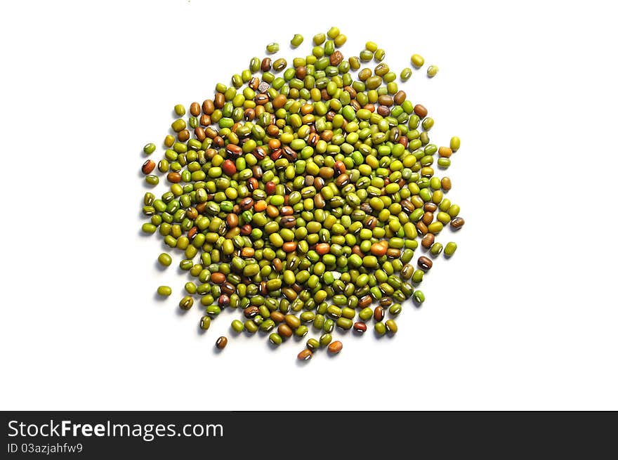 Isolated group of green beans