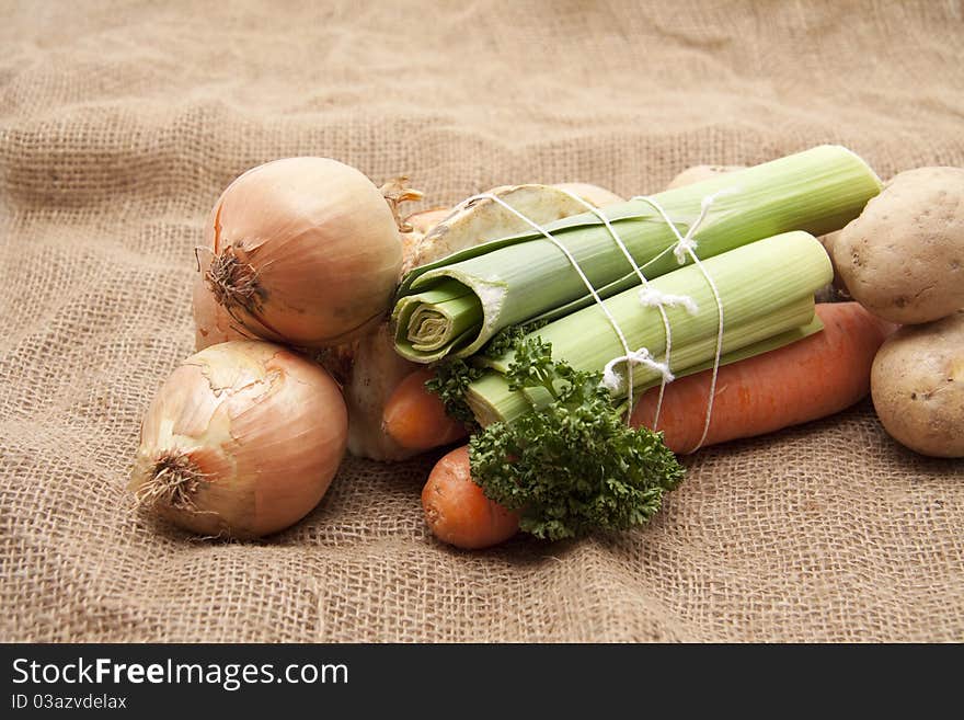 Soup vegetables with onions