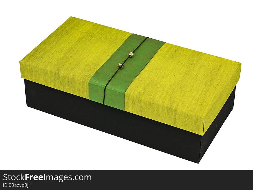 Green silk box on white back ground. Green silk box on white back ground.