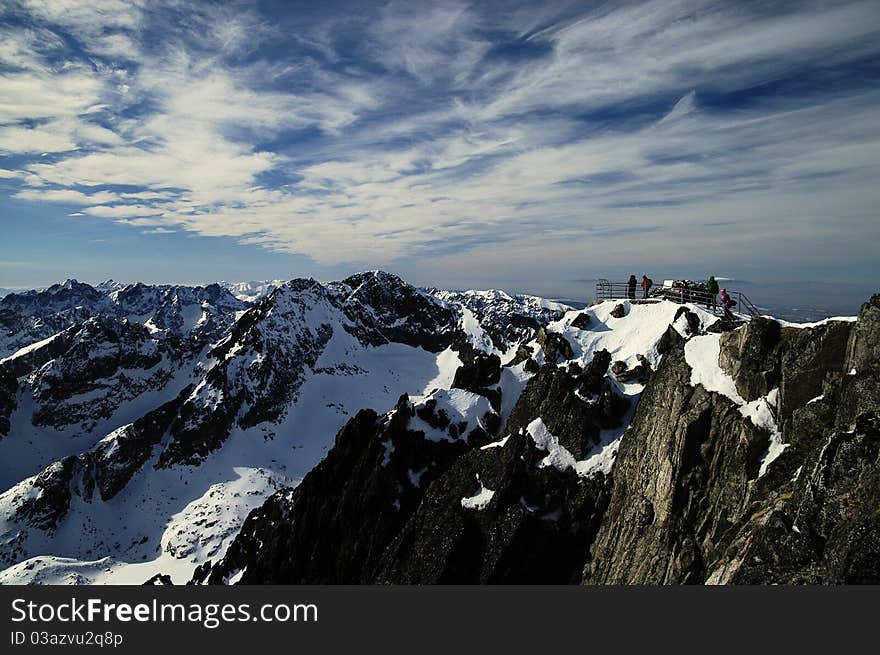 View from Lomnického Peak in the High Tatras. View from Lomnického Peak in the High Tatras