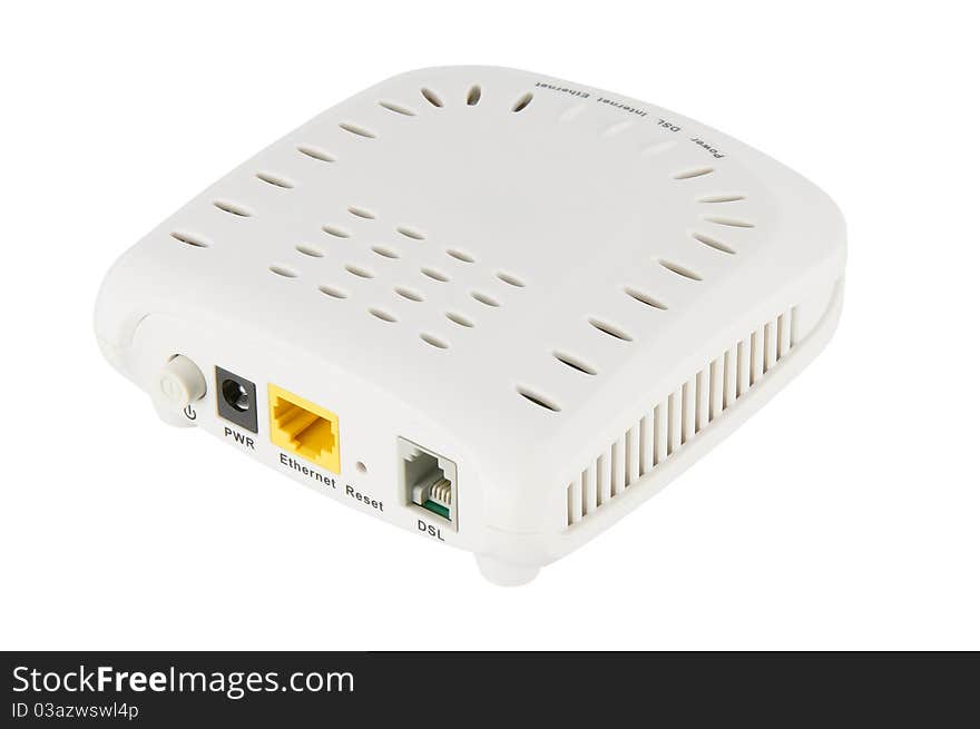 DSL modem isolated on a white background