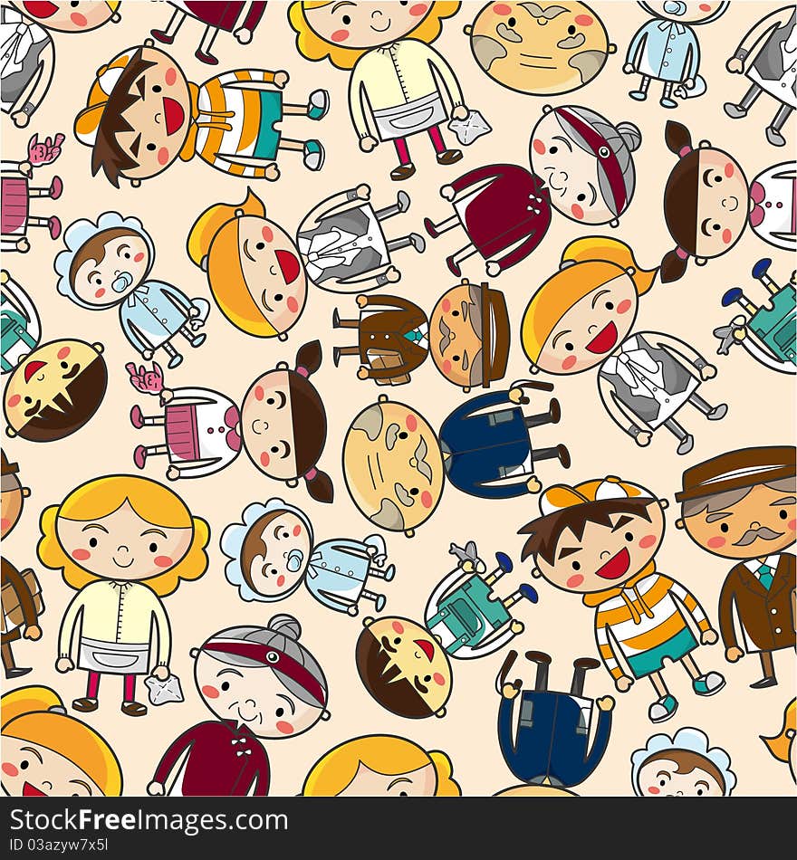 Seamless Family Pattern