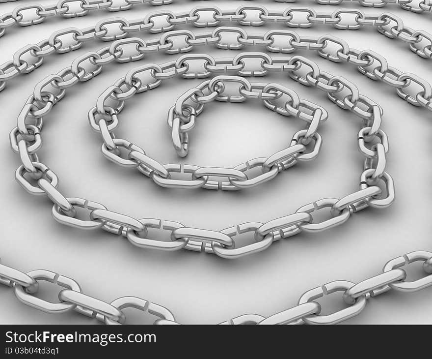 Spiral link in the chain, the chain of steel №3