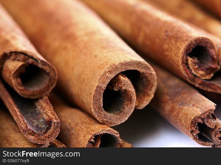 Close-up cinnamon stick spices