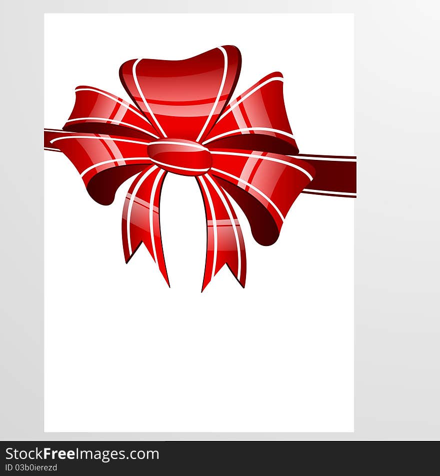 Red bow on a white background - illustration