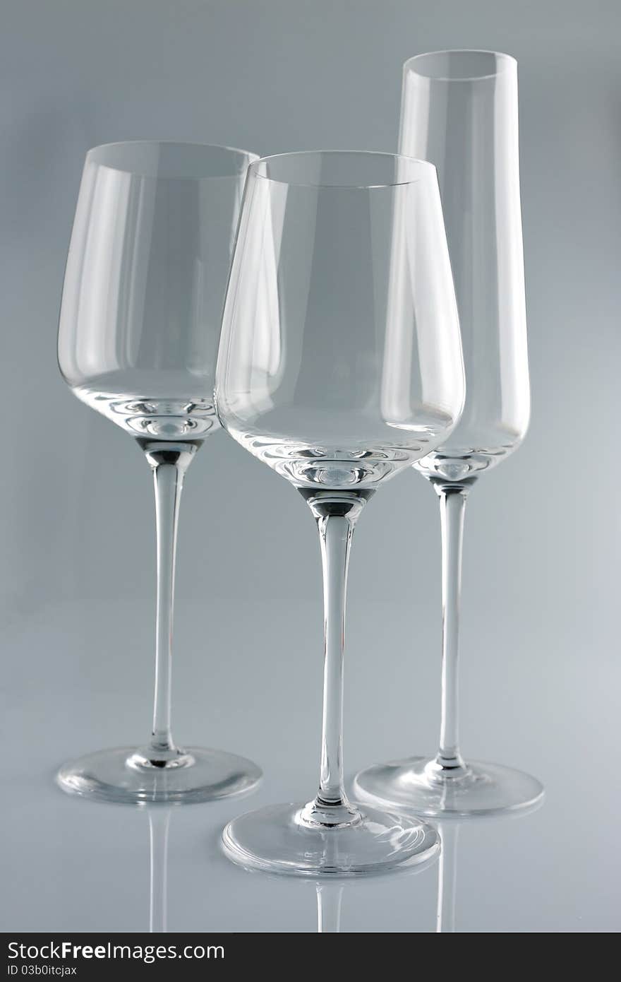 Service of high quality glass isolated in a gray background. Service of high quality glass isolated in a gray background