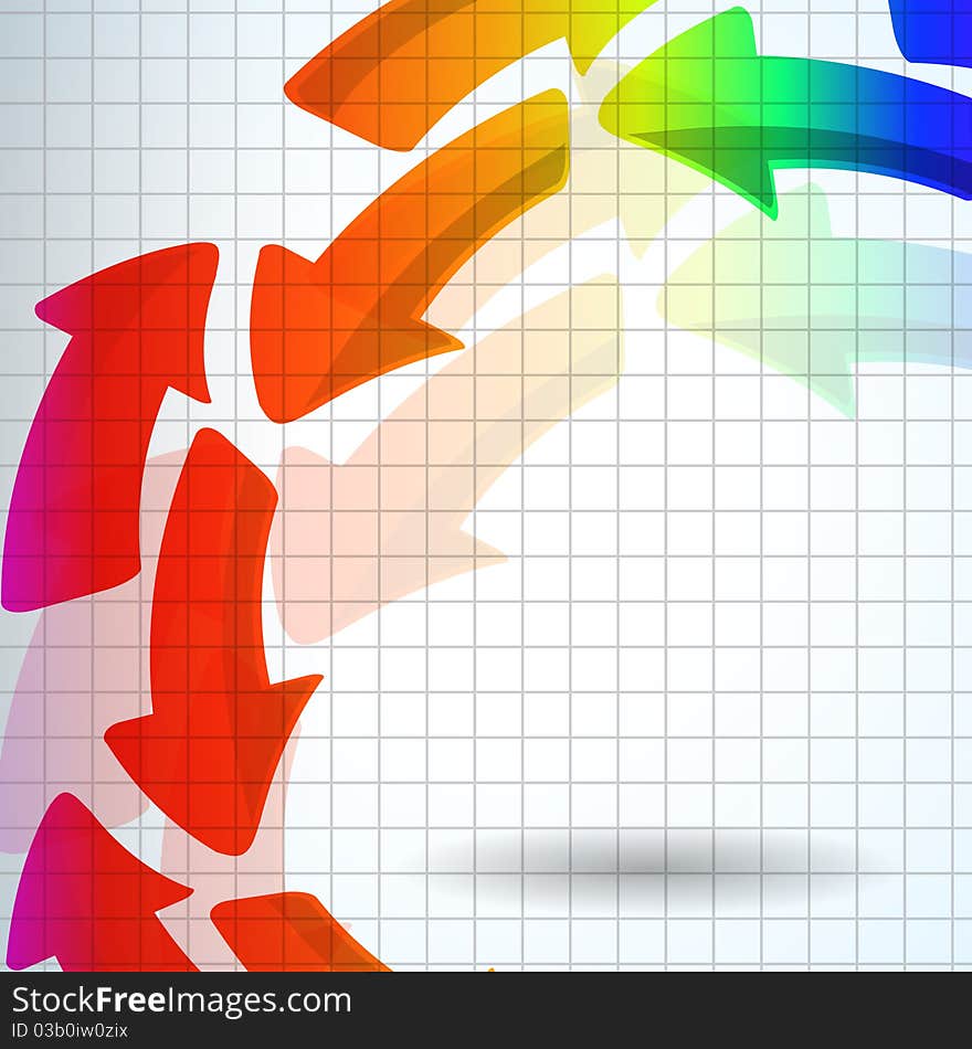 The abstract color arrow background